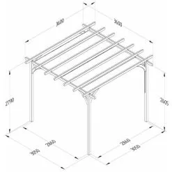Forest & Garden Forest Large Ultima Wooden Garden Pergola With Retractable Canopy 12' X 12' -Indoor Flower Pot 91376521 2
