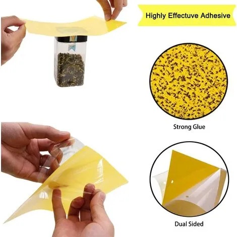 NAXUNNN 50 Insect Traps, Double -sided Sticky Paper, Yellow Sticky Papers For White Flies, Aphids, Minor With Twisted Links, 15cm X 20 Cm 6 NAXUNNN 50 Insect Traps, Double -sided Sticky Paper, Yellow Sticky Papers For White Flies, Aphids, Minor With Twisted Links, 15cm X 20 Cm - Image 4