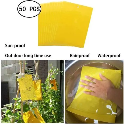 NAXUNNN 50 Insect Traps, Double -sided Sticky Paper, Yellow Sticky Papers For White Flies, Aphids, Minor With Twisted Links, 15cm X 20 Cm 7 NAXUNNN 50 Insect Traps, Double -sided Sticky Paper, Yellow Sticky Papers For White Flies, Aphids, Minor With Twisted Links, 15cm X 20 Cm - Image 5
