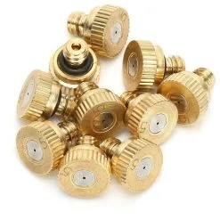 SWYEOOT 10pcs Brass Mist Nozzle, Brass Low Pressure Atomizing Sprayer Nozzle Sprinkle Water Misting, 0.5mm