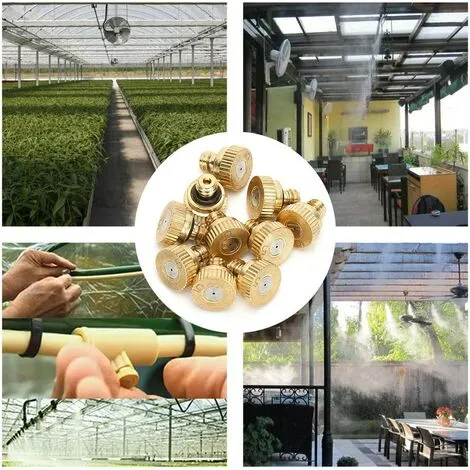 SWYEOOT 10pcs Brass Mist Nozzle, Brass Low Pressure Atomizing Sprayer Nozzle Sprinkle Water Misting, 0.5mm 4 SWYEOOT 10pcs Brass Mist Nozzle, Brass Low Pressure Atomizing Sprayer Nozzle Sprinkle Water Misting, 0.5mm - Image 2