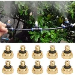 SWYEOOT 10pcs Brass Mist Nozzle, Brass Low Pressure Atomizing Sprayer Nozzle Sprinkle Water Misting, 0.5mm 9 SWYEOOT 10pcs Brass Mist Nozzle, Brass Low Pressure Atomizing Sprayer Nozzle Sprinkle Water Misting, 0.5mm -Indoor Flower Pot 92333234 3