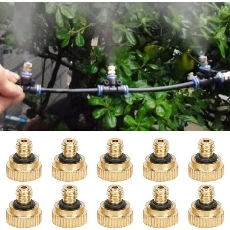 SWYEOOT 10pcs Brass Mist Nozzle, Brass Low Pressure Atomizing Sprayer Nozzle Sprinkle Water Misting, 0.5mm 5 SWYEOOT 10pcs Brass Mist Nozzle, Brass Low Pressure Atomizing Sprayer Nozzle Sprinkle Water Misting, 0.5mm - Image 3