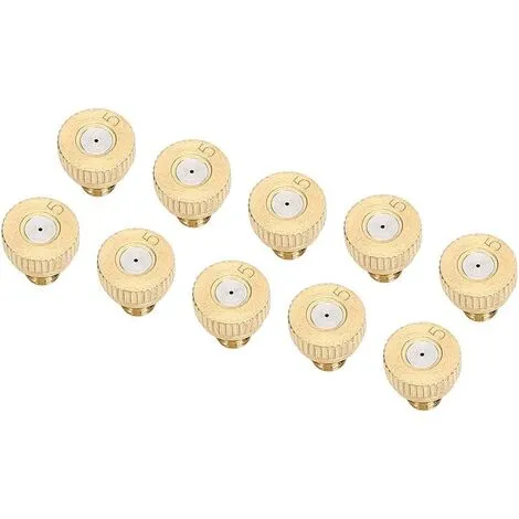 SWYEOOT 10pcs Brass Mist Nozzle, Brass Low Pressure Atomizing Sprayer Nozzle Sprinkle Water Misting, 0.5mm 7 SWYEOOT 10pcs Brass Mist Nozzle, Brass Low Pressure Atomizing Sprayer Nozzle Sprinkle Water Misting, 0.5mm - Image 5