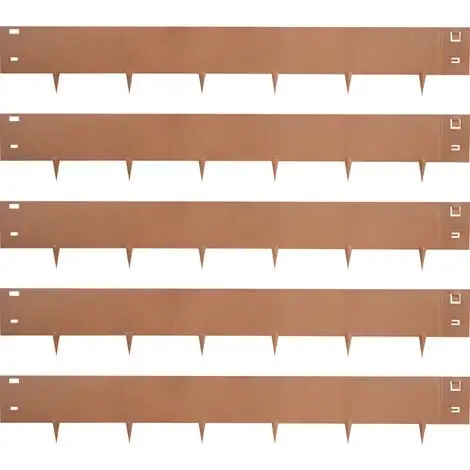 VEVOR Steel Lawn Edging, 5PCS 5"x39" Metal Landscape Edgings, 16.25 Ft Total Length Garden Border, Flexible And Bendable Galvanized Steel Landscaping, Metal Edge For Yard, Lawn, Pathway, Brown 3 VEVOR Steel Lawn Edging, 5PCS 5"x39" Metal Landscape Edgings, 16.25 Ft Total Length Garden Border, Flexible And Bendable Galvanized Steel Landscaping, Metal Edge For Yard, Lawn, Pathway, Brown