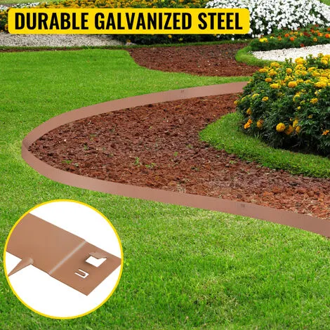 VEVOR Steel Lawn Edging, 5PCS 5"x39" Metal Landscape Edgings, 16.25 Ft Total Length Garden Border, Flexible And Bendable Galvanized Steel Landscaping, Metal Edge For Yard, Lawn, Pathway, Brown 4 VEVOR Steel Lawn Edging, 5PCS 5"x39" Metal Landscape Edgings, 16.25 Ft Total Length Garden Border, Flexible And Bendable Galvanized Steel Landscaping, Metal Edge For Yard, Lawn, Pathway, Brown - Image 2