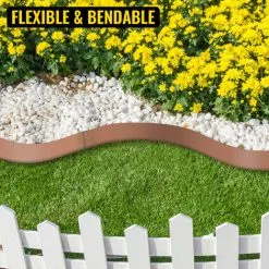 VEVOR Steel Lawn Edging, 5PCS 5"x39" Metal Landscape Edgings, 16.25 Ft Total Length Garden Border, Flexible And Bendable Galvanized Steel Landscaping, Metal Edge For Yard, Lawn, Pathway, Brown 10 VEVOR Steel Lawn Edging, 5PCS 5"x39" Metal Landscape Edgings, 16.25 Ft Total Length Garden Border, Flexible And Bendable Galvanized Steel Landscaping, Metal Edge For Yard, Lawn, Pathway, Brown -Indoor Flower Pot 92583418 4