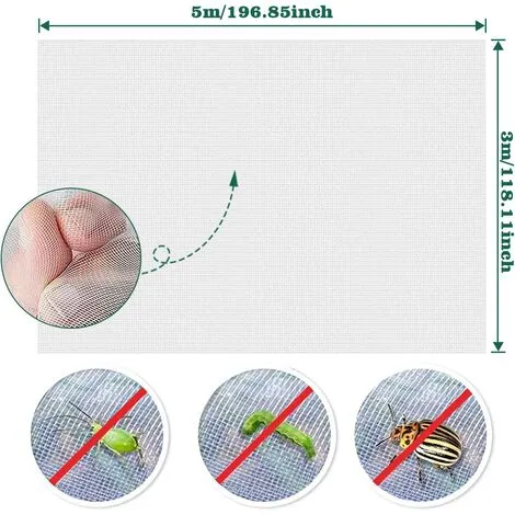 DECKON Insect Netting, Plant Anti-Insect Netting, Garden Mosquito Netting, Fine Mesh Anti-Insect Mesh For Protecting Plants, Flowers, Vegetables And Fruits (3 X 5 M) 4 DECKON Insect Netting, Plant Anti-Insect Netting, Garden Mosquito Netting, Fine Mesh Anti-Insect Mesh For Protecting Plants, Flowers, Vegetables And Fruits (3 X 5 M) - Image 2