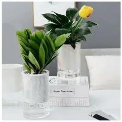 TUMALAGIA Self-Watering Flowerpot - Ceramic - Double Layer - Creative - For Indoor And Outdoor, E -Indoor Flower Pot 93872539 2