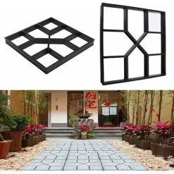TUMALAGIA Plastic Flooring Mold Paving Mold, Medium Concrete Molds Stones, Stepping Stone -Indoor Flower Pot 93874516 3