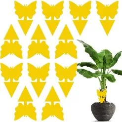 NAXUNNN 12 Pack Fruit Fly Traps, Double-sided Sticky Fungus Gnat Killer Yellow Insect Catcher Sticky Bug Insect Killer For Houseplant Fly Insect Control Indoor And Outdoor