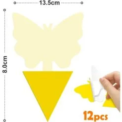 NAXUNNN 12 Pack Fruit Fly Traps, Double-sided Sticky Fungus Gnat Killer Yellow Insect Catcher Sticky Bug Insect Killer For Houseplant Fly Insect Control Indoor And Outdoor -Indoor Flower Pot 93936963 4