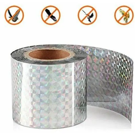 NICEONE 4.8cm80M Bird Control Tape Double-sided Pigeon Control Tape Double-sided Bird Control Tape Repelling Birds Holographic Glowing To Scare Birds And Birds 4 NICEONE 4.8cm80M Bird Control Tape Double-sided Pigeon Control Tape Double-sided Bird Control Tape Repelling Birds Holographic Glowing To Scare Birds And Birds - Image 2
