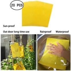 NICEONE Pack Of 50 Yellow Boards Fly Catcher Stickers, Yellow Trap Sticky Insect Traps, Perfect Against Bugs In Your Garden - Against Fungus Gnats, Aphids, Leafminers And Whiteflies -Indoor Flower Pot 94517763 5