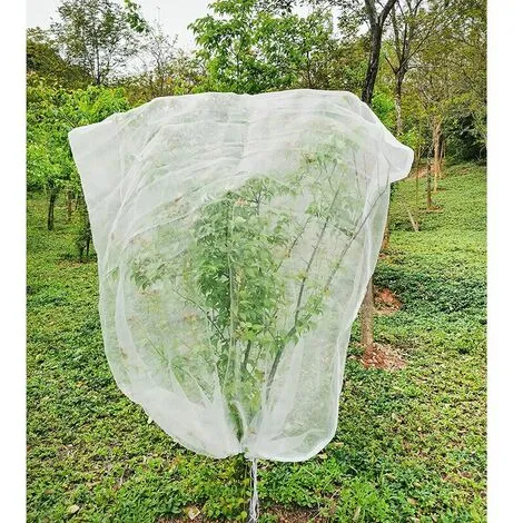 HEGUYEY Fruit Tree Netting 1.8m X 1.8m, Plant Insect Netting, Fine Mesh Insect Netting With Drawstring, Anti Bird Netting For Protection Fruit Tree, Tree 3 HEGUYEY Fruit Tree Netting 1.8m X 1.8m, Plant Insect Netting, Fine Mesh Insect Netting With Drawstring, Anti Bird Netting For Protection Fruit Tree, Tree