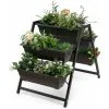 Gymax 3-Tier Vertical Raised Garden Bed Freestanding Garden Planter 5 Container Boxes