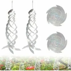 HEGUYEY SL.GT 4 Pcs Bird Repeller Bird Scarer Spiral Tape Hanging Laser Reflective Deterrent Device Reflective Repellents