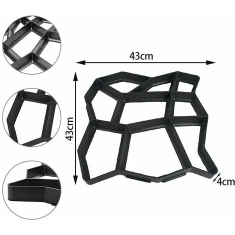 TUMALAGIA 2x DIY Paving Mold Concrete Mold Paving Paving Template Stone Paving Slabs For Sidewalks Stepping Stones Garden Lawn Tracks 5 TUMALAGIA 2x DIY Paving Mold Concrete Mold Paving Paving Template Stone Paving Slabs For Sidewalks Stepping Stones Garden Lawn Tracks - Image 3