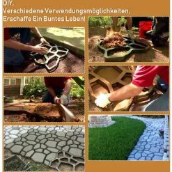 TUMALAGIA 2x DIY Paving Mold Concrete Mold Paving Paving Template Stone Paving Slabs For Sidewalks Stepping Stones Garden Lawn Tracks 10 TUMALAGIA 2x DIY Paving Mold Concrete Mold Paving Paving Template Stone Paving Slabs For Sidewalks Stepping Stones Garden Lawn Tracks -Indoor Flower Pot 95580890 4