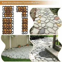 TUMALAGIA 2x DIY Paving Mold Concrete Mold Paving Paving Template Stone Paving Slabs For Sidewalks Stepping Stones Garden Lawn Tracks 11 TUMALAGIA 2x DIY Paving Mold Concrete Mold Paving Paving Template Stone Paving Slabs For Sidewalks Stepping Stones Garden Lawn Tracks -Indoor Flower Pot 95580890 5