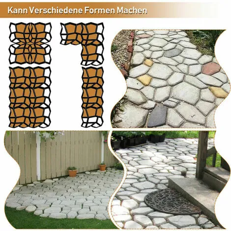 TUMALAGIA 2x DIY Paving Mold Concrete Mold Paving Paving Template Stone Paving Slabs For Sidewalks Stepping Stones Garden Lawn Tracks 7 TUMALAGIA 2x DIY Paving Mold Concrete Mold Paving Paving Template Stone Paving Slabs For Sidewalks Stepping Stones Garden Lawn Tracks - Image 5