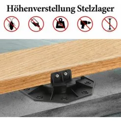 TUMALAGIA Pedestal Bearing 10 Pieces, Height-adjustable 18MM-30MM For Terrace Boards Outside, Plastic Adjustable Foot Terrace, Aluminum And Wood, Terrace Bearing, Adjustable, Terrace Slabs, Terrace Tiles -Indoor Flower Pot 95581823 5