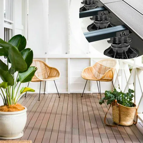 TUMALAGIA Pedestal Bearing 60-140mm Terrace Tiles WPC Terrace Bearing Terrace Support Substructure Supporting Foot Rotating Foot Terrace Support 10x 5 TUMALAGIA Pedestal Bearing 60-140mm Terrace Tiles WPC Terrace Bearing Terrace Support Substructure Supporting Foot Rotating Foot Terrace Support 10x - Image 3