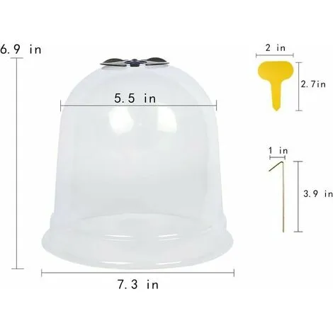 GTA Dome Shaped Garden Cloches For Plants Reusable Mini Greenhouse Set Of 6 19.1cm Deep X 17.9cm High With 18 Ground Stakes And 10 Plant Tags For Outdoor Use 5 GTA Dome Shaped Garden Cloches For Plants Reusable Mini Greenhouse Set Of 6 19.1cm Deep X 17.9cm High With 18 Ground Stakes And 10 Plant Tags For Outdoor Use - Image 3