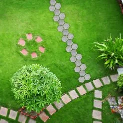 Relaxdays 2 X Paving Mould, Hexagonal Brick Painting, Garden Treads, Concrete Pouring Shape HxWxD 4 X 35,5 X 37 Cm, Black -Indoor Flower Pot 95801867 5