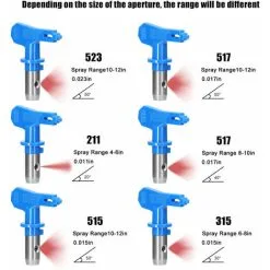 TUMALAGIA Airless Paint Nozzle Set Reversible Spray Machine Tips Airless Paint Sprayer Nozzle Kit Airless Sprayer Spray Machine Accessory -Indoor Flower Pot 95999073 3