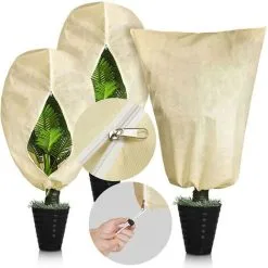 XINUY Winter Protection For Plants Frost Protection, 2pcs Plant Protection Bag Winter Potted Plant Protection Hood, Winter Protection For Potted Plants, With Drawstring