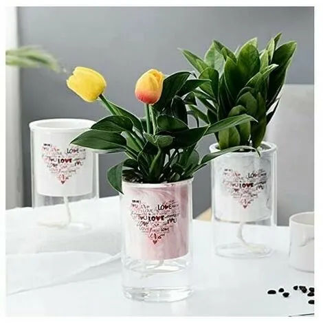 GTA Self-Watering Flowerpot - Ceramic - Double Layer - Creative - For Indoor And Outdoor, D 4 GTA Self-Watering Flowerpot - Ceramic - Double Layer - Creative - For Indoor And Outdoor, D - Image 2