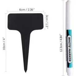 SWYEOOT 100 Pieces Outdoor Garden Label Plastic Plant Markers T Type Plastic Vegetable Patch With Waterproof Pen Reusable Labeling And Plant Accessories(Black)) 10 SWYEOOT 100 Pieces Outdoor Garden Label Plastic Plant Markers T Type Plastic Vegetable Patch With Waterproof Pen Reusable Labeling And Plant Accessories(Black)) -Indoor Flower Pot 96259199 4