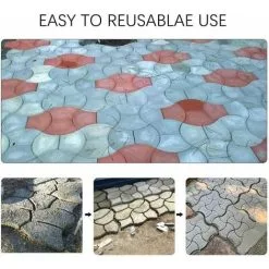 Soleil Garden Pavement Mould, Concrete Stepping Stone Road Manually Making Paver DIY Maker For Patio Yard Balconies -Indoor Flower Pot 96364919 5