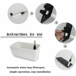 TUMALAGIA Self-Irrigation White Plastic Rectangle Flower Box Set Of 2, Pot With Water Reserve And Water Level Indicator Pot With Watering System For Planting Plants Easily 10 TUMALAGIA Self-Irrigation White Plastic Rectangle Flower Box Set Of 2, Pot With Water Reserve And Water Level Indicator Pot With Watering System For Planting Plants Easily -Indoor Flower Pot 96488629 4