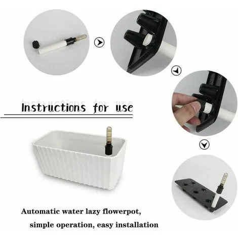 TUMALAGIA Self-Irrigation White Plastic Rectangle Flower Box Set Of 2, Pot With Water Reserve And Water Level Indicator Pot With Watering System For Planting Plants Easily 6 TUMALAGIA Self-Irrigation White Plastic Rectangle Flower Box Set Of 2, Pot With Water Reserve And Water Level Indicator Pot With Watering System For Planting Plants Easily - Image 4