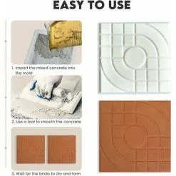 Soleil Paver Mold For Brick, Concrete, Stone, Square, For Slabs, Garden, Lawn, Pavers, Driveways, Road Paths, 25 X 25 Cm 10 Soleil Paver Mold For Brick, Concrete, Stone, Square, For Slabs, Garden, Lawn, Pavers, Driveways, Road Paths, 25 X 25 Cm -Indoor Flower Pot 97101292 4