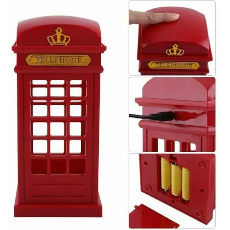 GTA Table Lamps, Decorative Lights, LED Night Lights Retro London Telephone Booth Bedside Lamp 7 GTA Table Lamps, Decorative Lights, LED Night Lights Retro London Telephone Booth Bedside Lamp - Image 5
