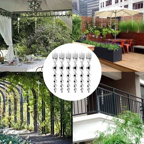 DECKON 12 Pieces Bird Scarer 30cm Pigeon Repeller 360 Degree Bird Repeller, Spiral Reflective Bird Scarer, For Balcony, Fruit Trees, Vegetable Garden 7 DECKON 12 Pieces Bird Scarer 30cm Pigeon Repeller 360 Degree Bird Repeller, Spiral Reflective Bird Scarer, For Balcony, Fruit Trees, Vegetable Garden - Image 5