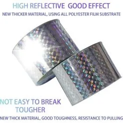 Bird Repellent Tape, 4.8cm X 80m Holographic Bird Tape To Keep Away Pigeons, Ducks, Crows Reflective Tape 9 Bird Repellent Tape, 4.8cm X 80m Holographic Bird Tape To Keep Away Pigeons, Ducks, Crows Reflective Tape -Indoor Flower Pot 98819515 3