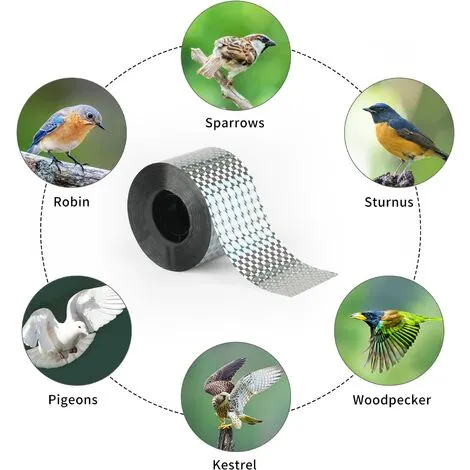 Way Holographic Reflective Bird Repellent Tape - 80m X 4.8cm - To Scare Birds 5 Way Holographic Reflective Bird Repellent Tape - 80m X 4.8cm - To Scare Birds - Image 3