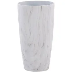 Beliani Set Of 2 Outdoor Indoor Plant Flower Pots Tall Round 32 Cm Marble Effect Limenari -Indoor Flower Pot 99598932 4